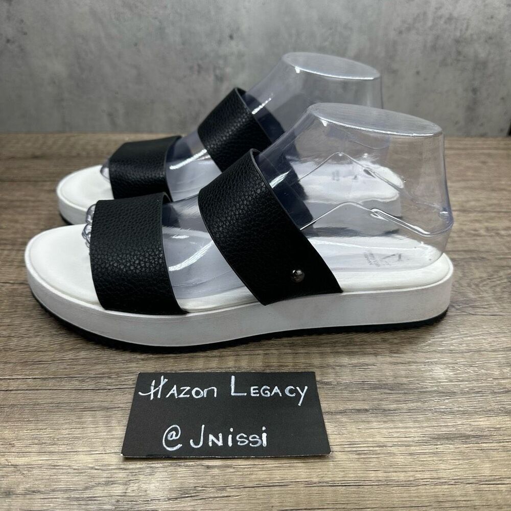 Simply Vera Wang~Women's~Slide White/ Black Straps Sandals~Size 8.5M